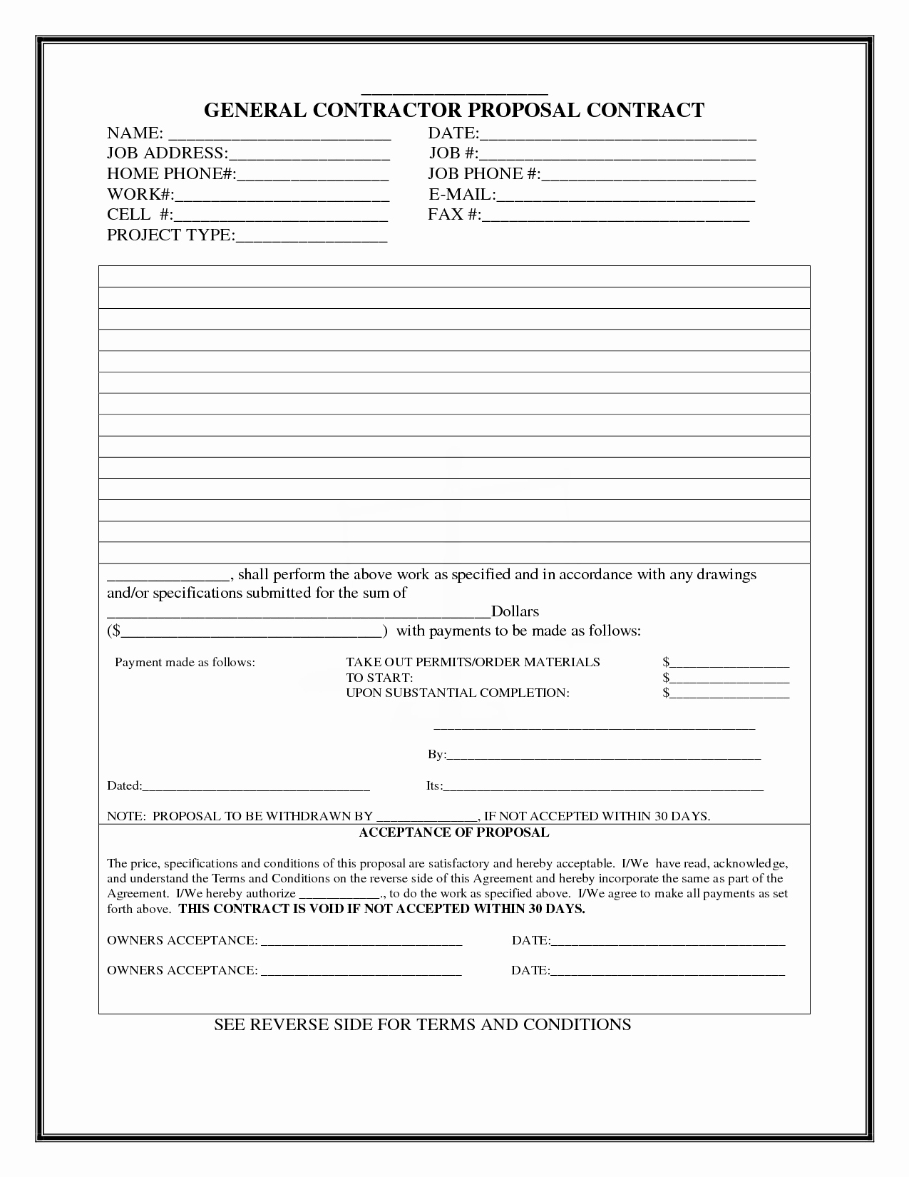 Construction Proposal Template Word New Construction Proposal Template