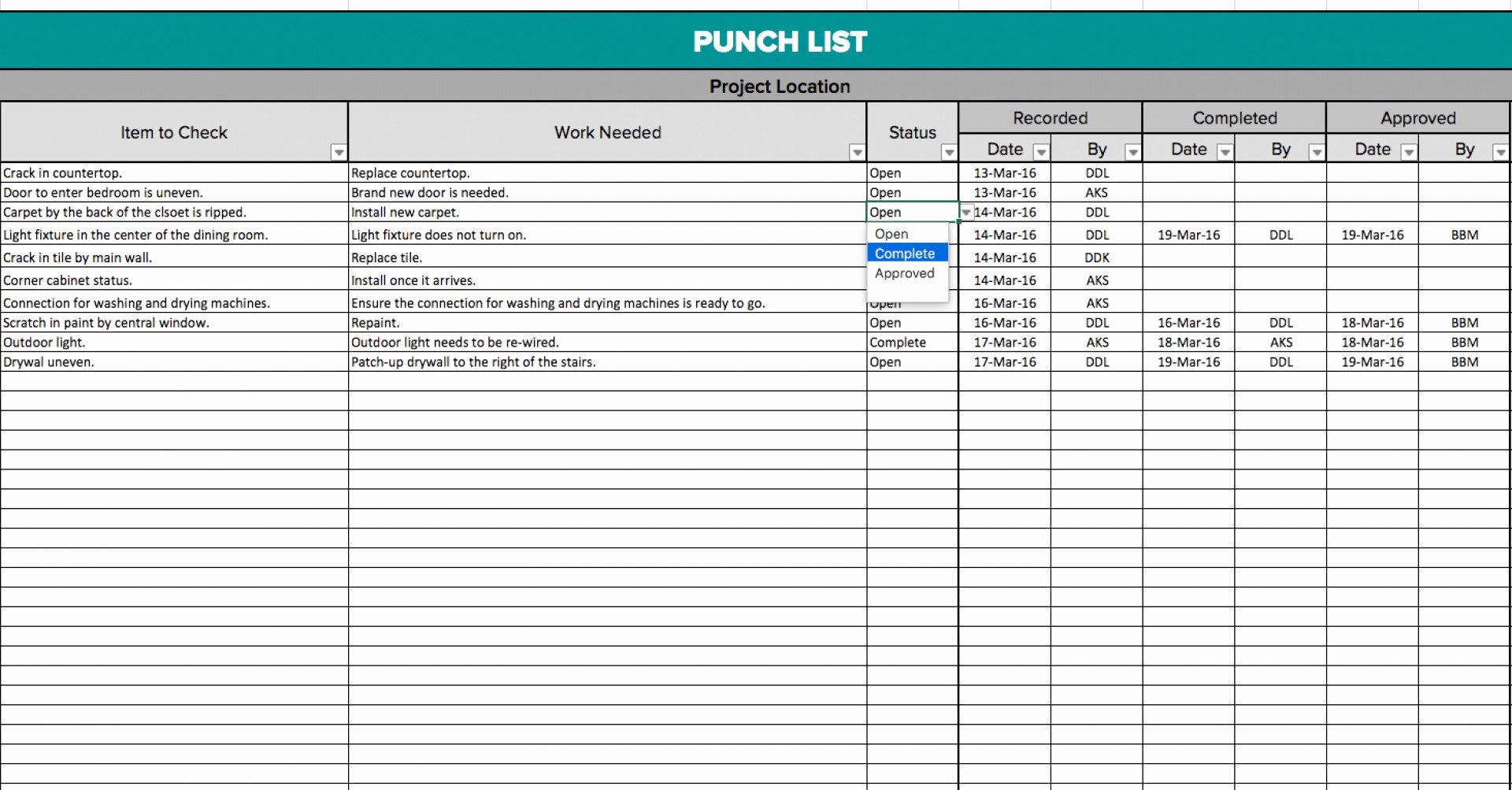Construction Punch List Template Awesome Construction Punch List Template Check F Unique Project