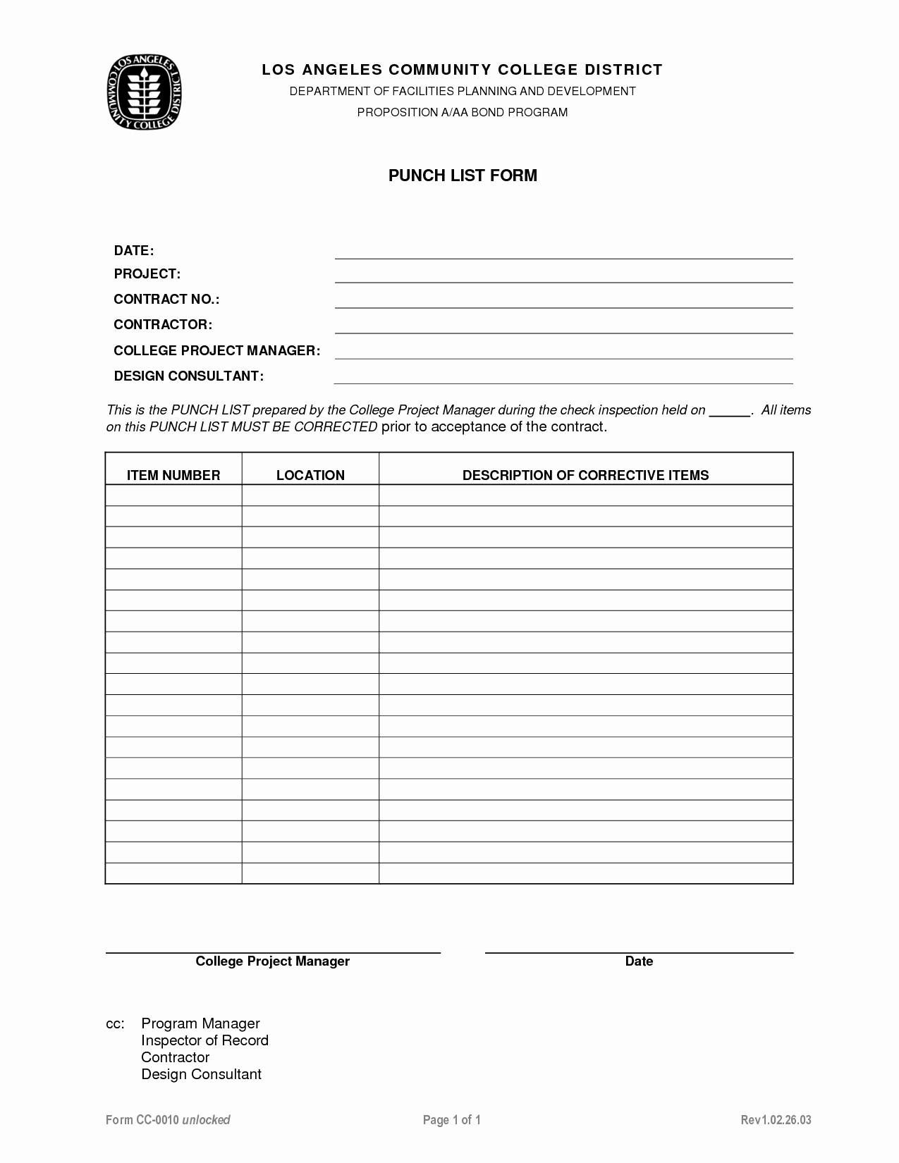 Construction Punch List Template Best Of Punch List Template Word Excel Pdf formats