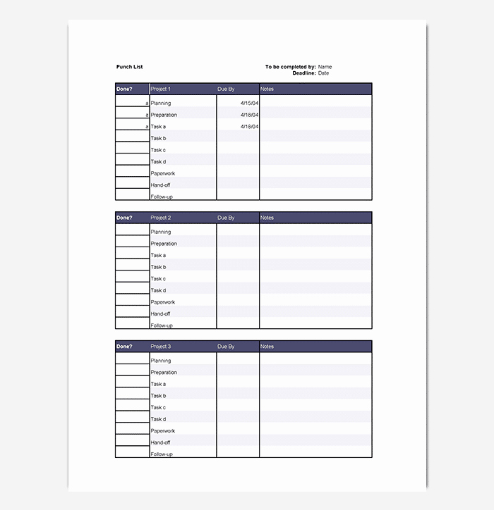 Construction Punch List Template Lovely Punch List Template 14 Word Excel Pdf format