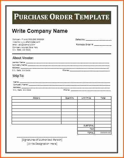 Construction Purchase order Template Best Of 10 Purchase order Template Bud Template Letter
