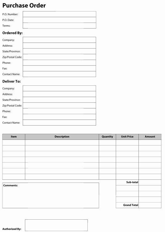 Construction Purchase order Template Best Of Pdf Templates