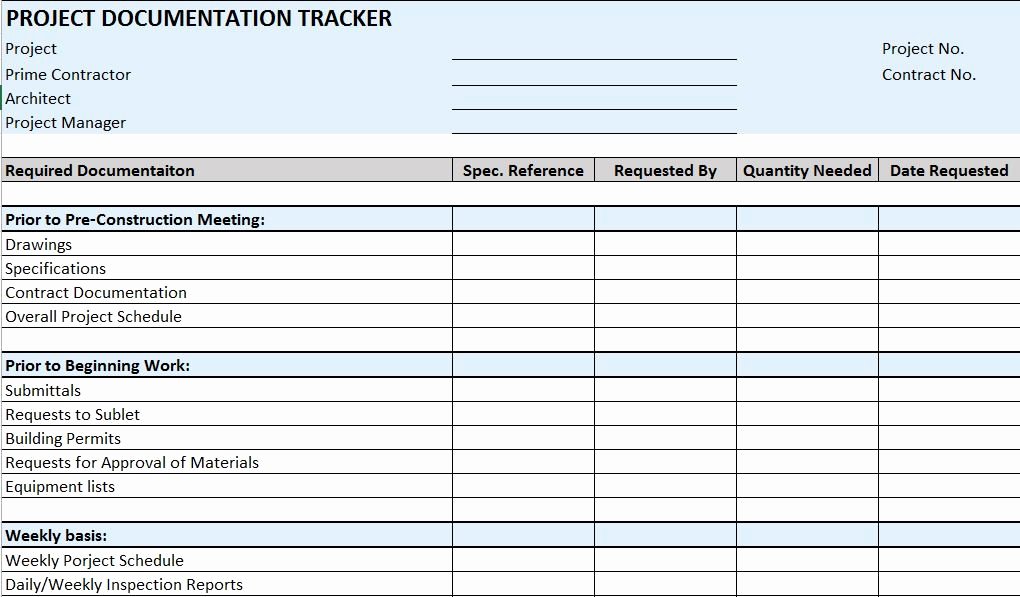 Construction Spec Sheet Template Best Of Free Construction Project Management Templates In Excel