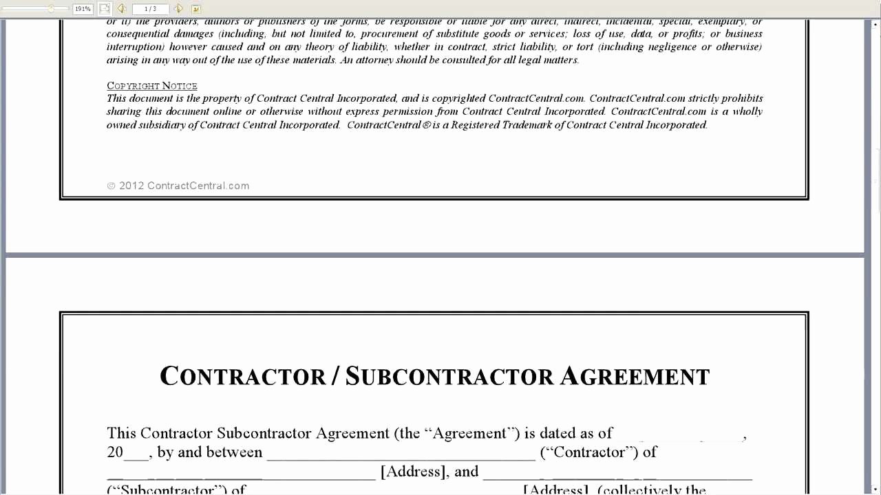Construction Subcontractor Agreement Template Awesome Contractor Subcontractor Agreement