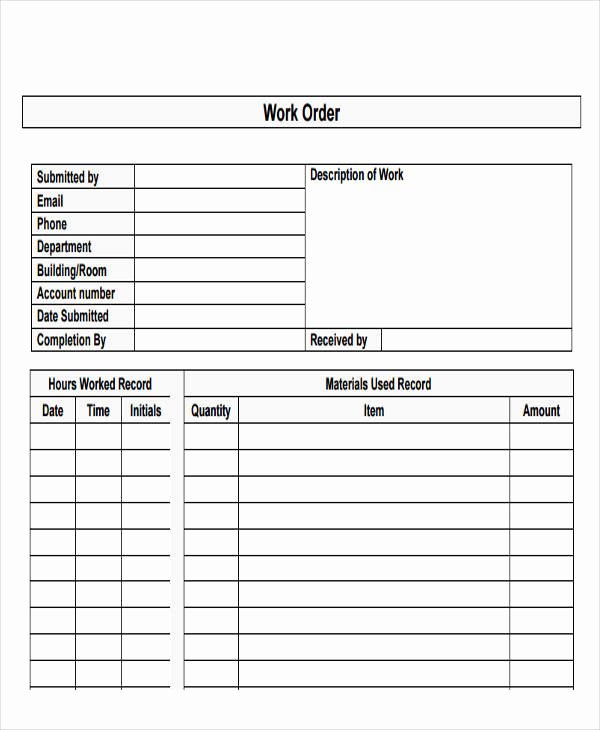 Construction Work order Template Best Of 20 Sample Contractor Invoices