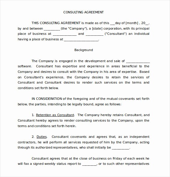 Consulting Agreement Template Short Beautiful 15 Consulting Agreement Templates Docs Pages
