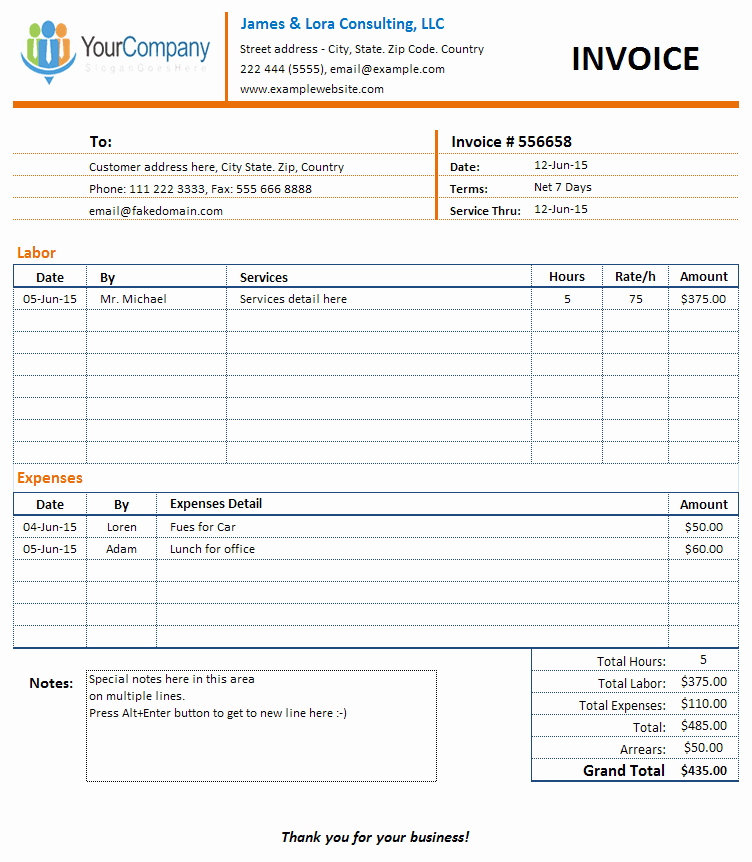 Consulting Invoice Template Word Unique Consulting Pany and Individual Consultants Invoice