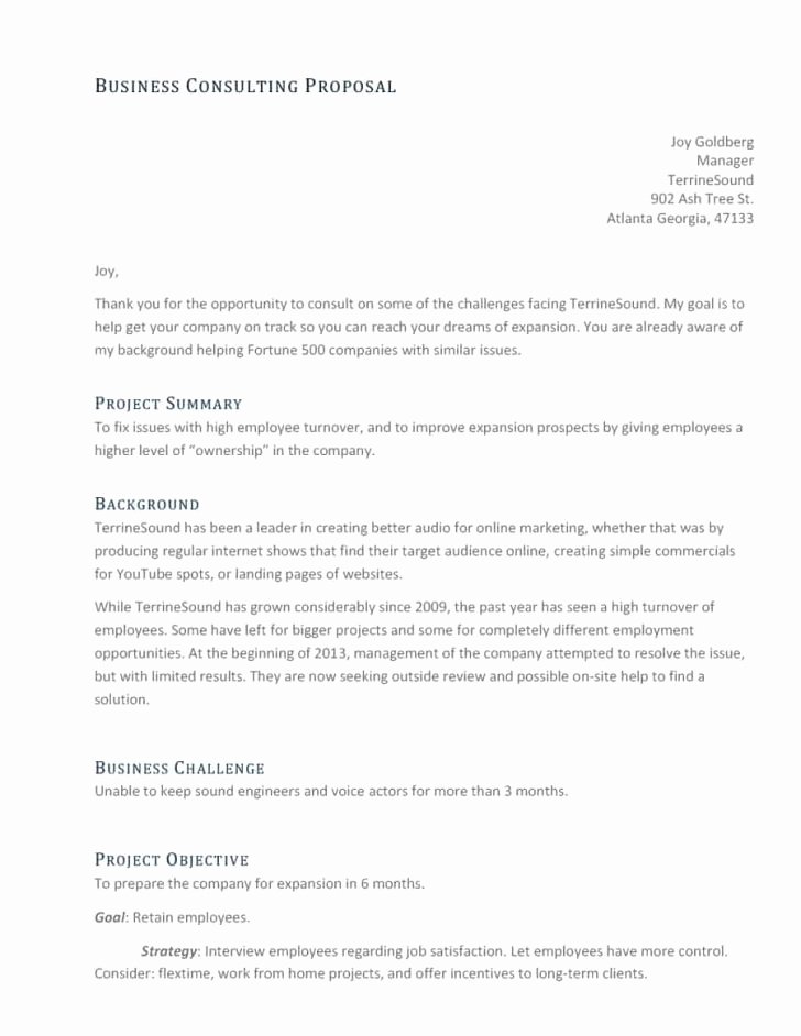 Consulting Proposal Template Doc Fresh Consulting Proposal Sample Financial Letter Template Free