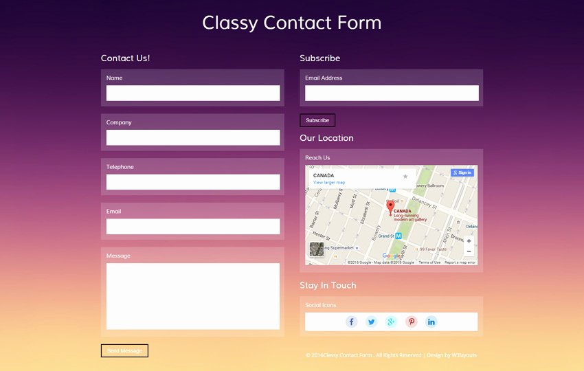 Contact Information form Template Awesome Classy Contact form A Flat Responsive Wid Template