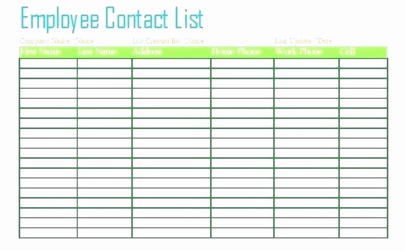 Contact List Excel Template Inspirational Office Phone List Template – Chaseevents