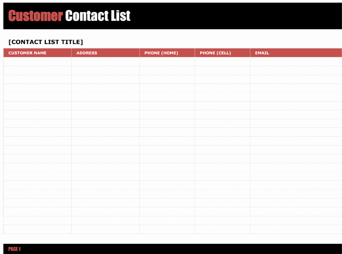 Contact List Excel Template Luxury Customer Contact List Template 5 Best Contact Lists