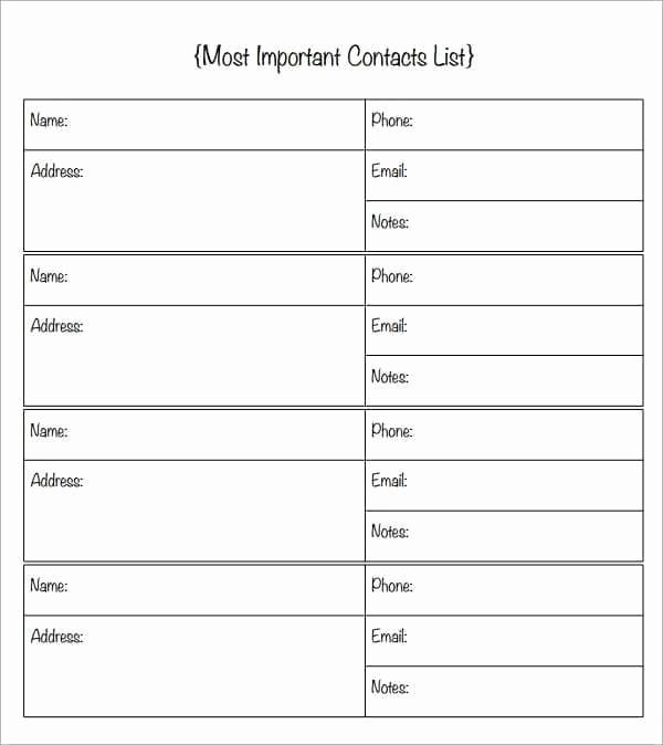 Contact List Excel Template New 24 Free Contact List Templates In Word Excel Pdf