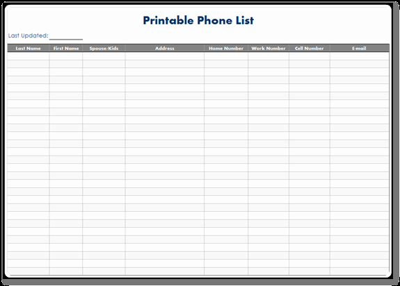 Contact List Template Excel Fresh Free Phone List Template Excel