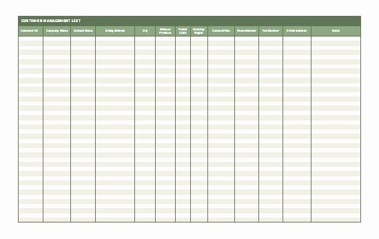 Contact List Template Excel Inspirational 9 Best Of Customer List Free Printables Customer