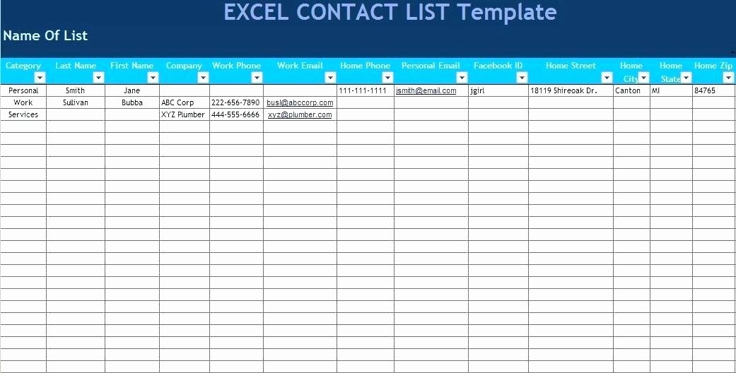 Contact List Template Excel Luxury Phone List Template Excel Phone List Template Employee