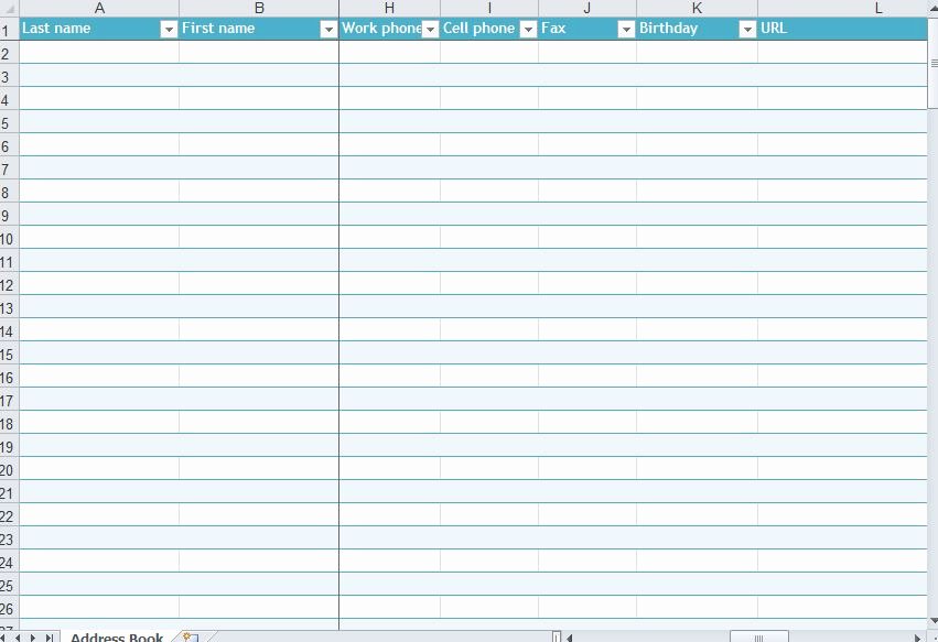 Contact List Template Excel New Address List Template
