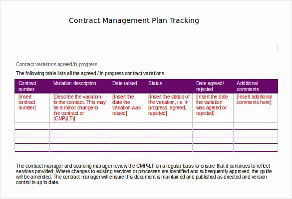 Contract Management Template Excel Best Of Contract Tracking Template 10 Free Word Excel Pdf