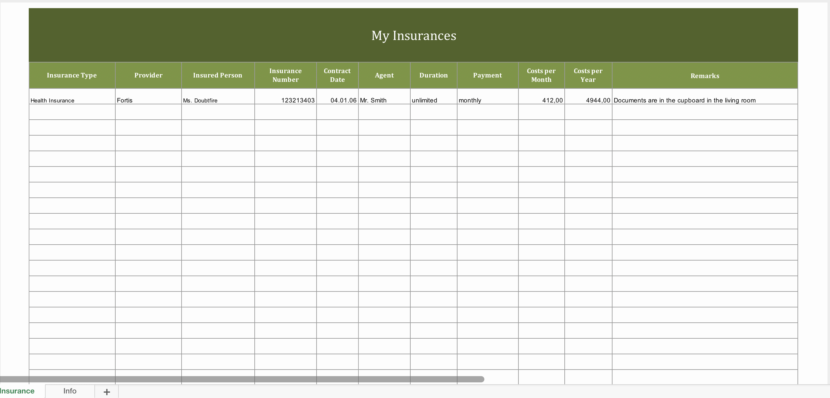 Contract Management Template Excel Fresh Insurance Contract Management