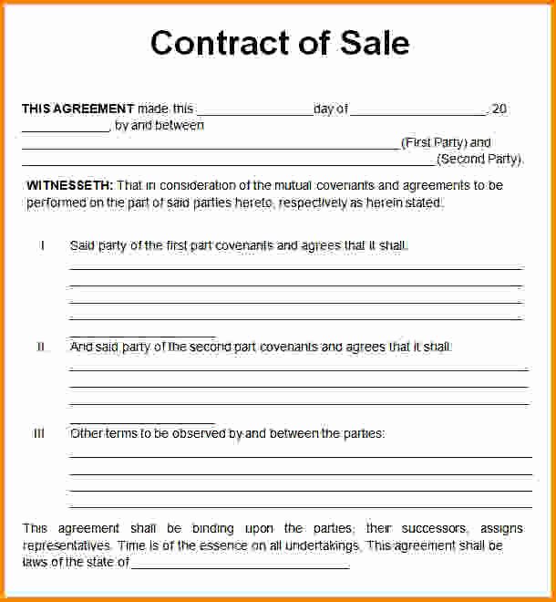 Contract Of Sale Template Awesome Sales Agreement Template Word