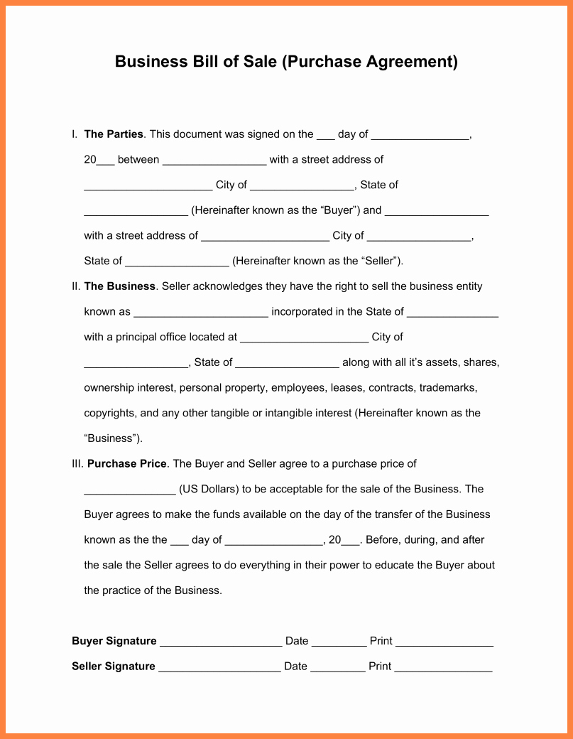 Contract Of Sale Template New 13 Business Sale and Purchase Agreement Template