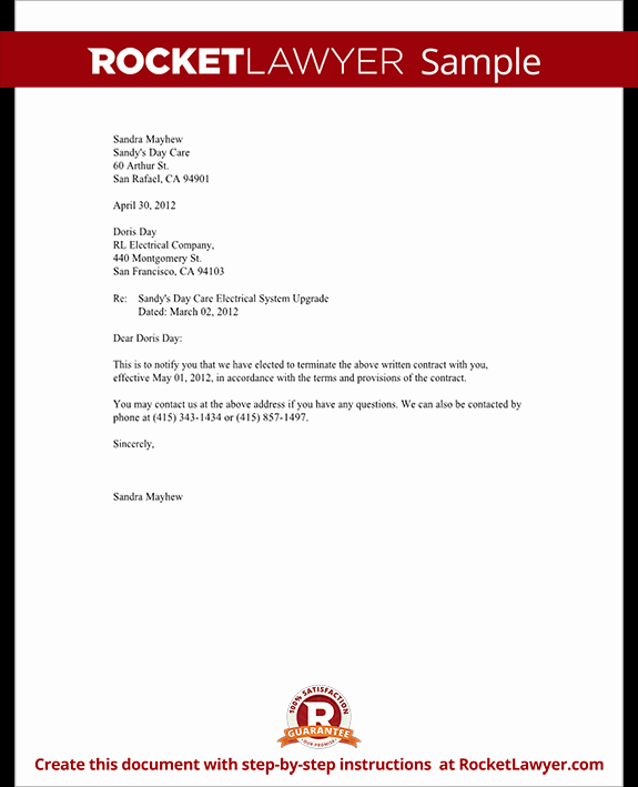 Contract Termination Letter Template Beautiful Notice Of Termination Of Contract Notice Letter with