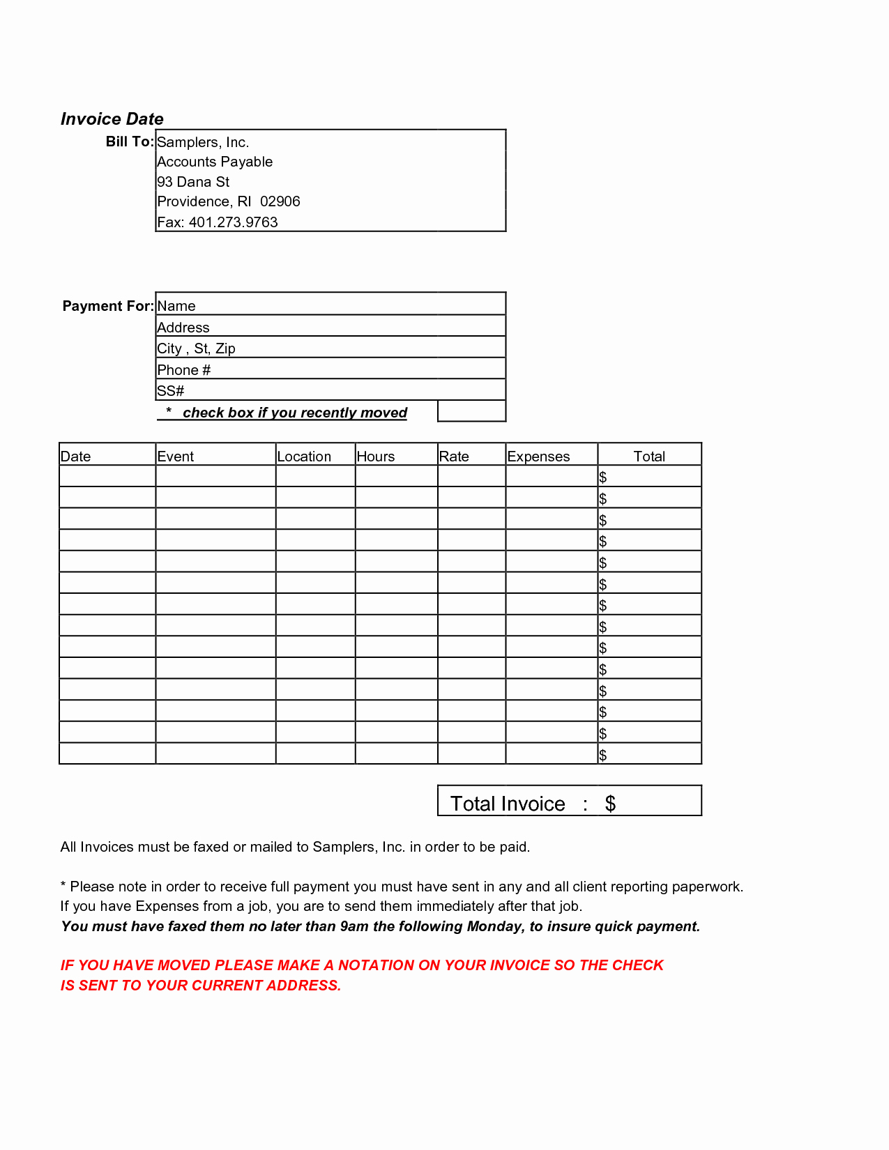 Contractor Invoice Template Excel New Contractor Invoice Template
