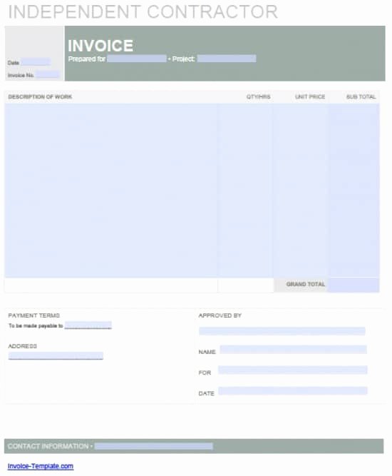 Contractor Invoice Template Word Best Of Independent Contractor Invoice Design