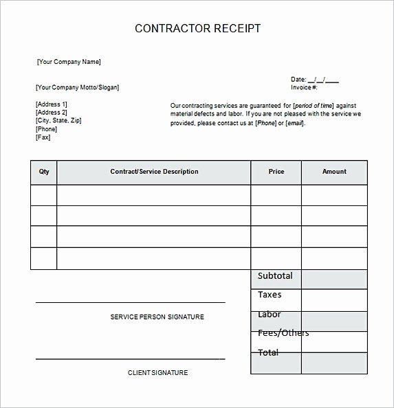 Contractor Invoice Template Word Unique Contractor Invoice Template for Effective Invoicing Procedures