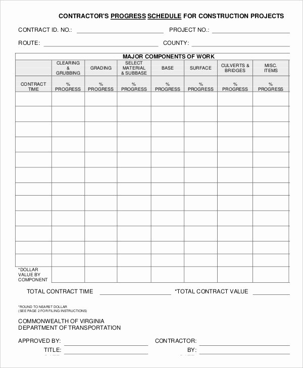 Contractor Payment Schedule Template Lovely Construction Work Schedule Templates 8 Free Word Pdf