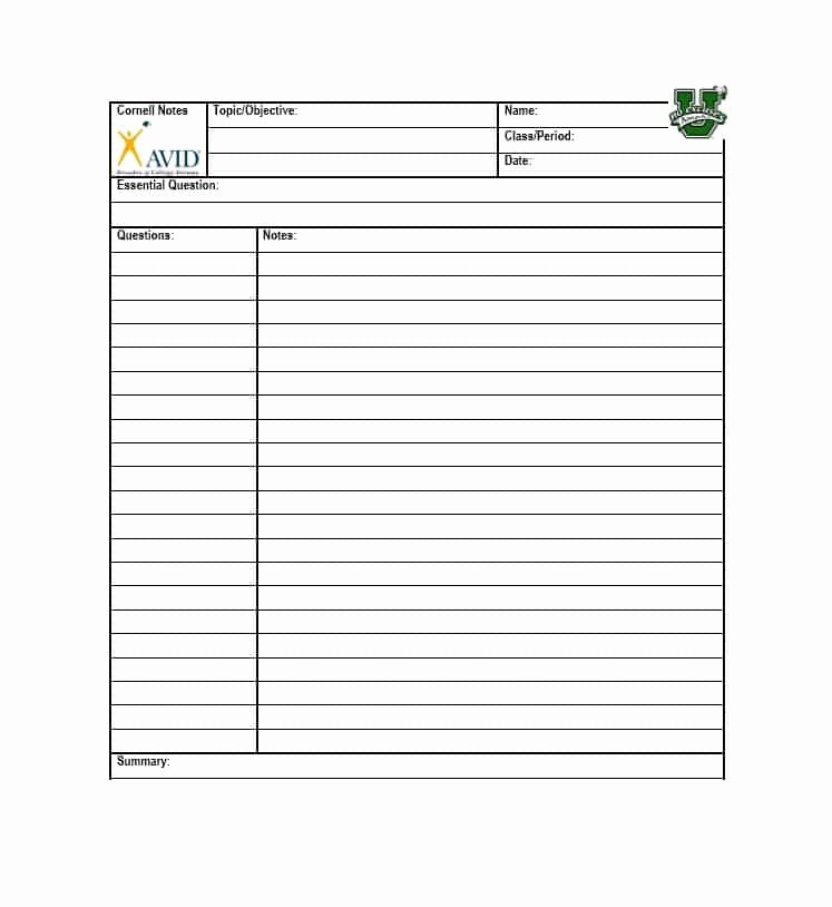 Cornell Note Template Word Inspirational 36 Cornell Notes Templates &amp; Examples [word Pdf]