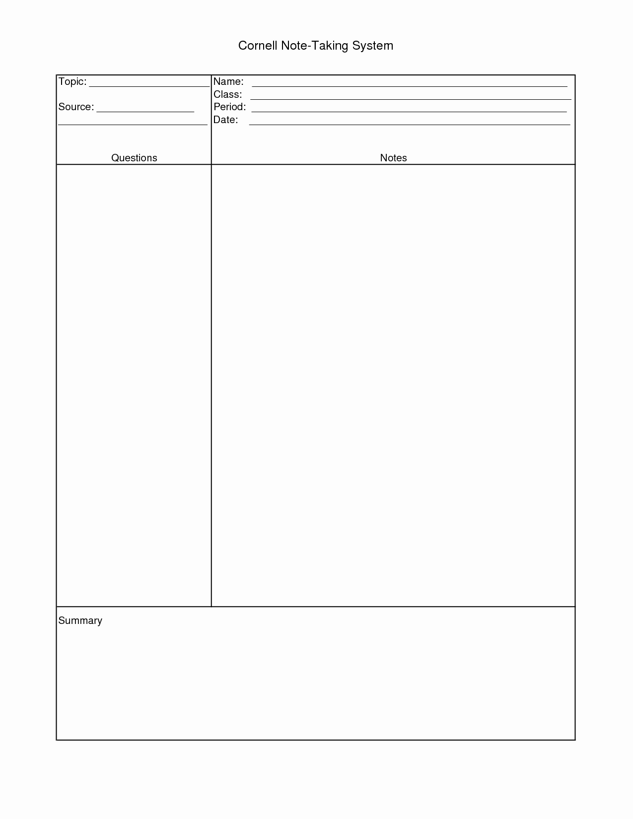 Cornell Note Template Word Unique Word Template Category Page 1 Efoza