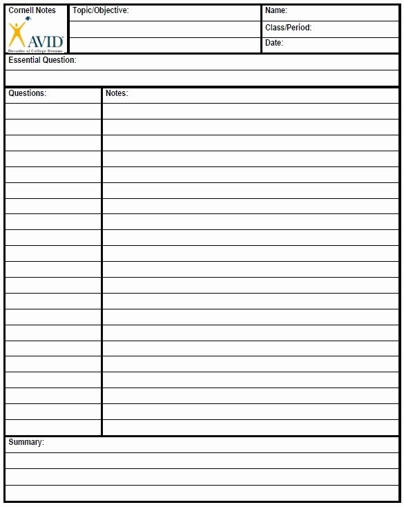 Cornell Notes Template Download Beautiful Cornell Notes Powerpoint Template