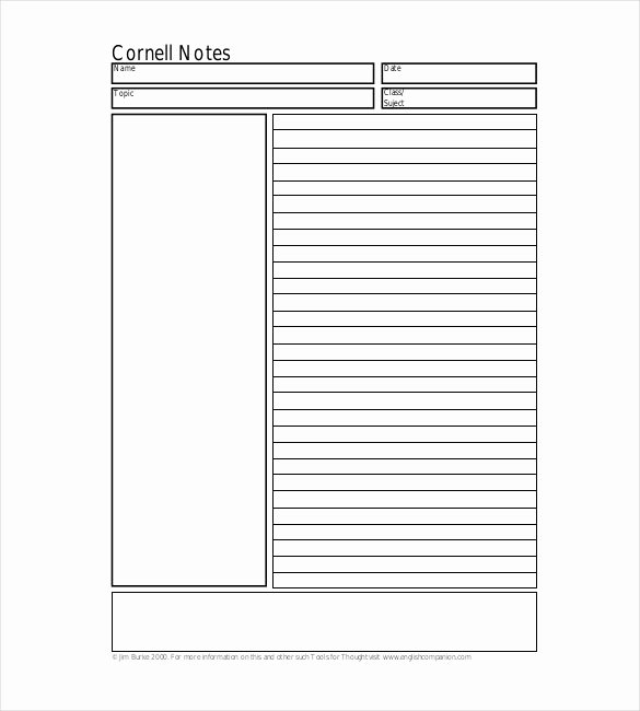 Cornell Notes Template Download Inspirational Blank Cornell Notes Template 5 Free Word Excel Pdf