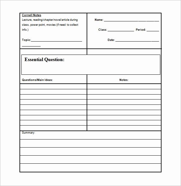 Cornell Notes Template Pdf Best Of Cornell Note Taking Template Word Invitation Template