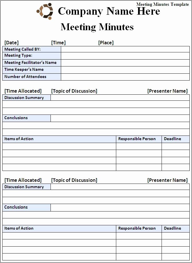 Corporate Minutes Template Pdf Best Of Meeting Minutes Template
