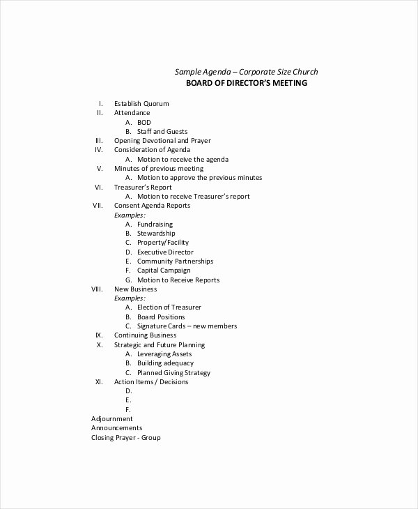 Corporate Minutes Template Pdf Lovely Board Of Directors Meeting Agenda Template – 8 Free Word
