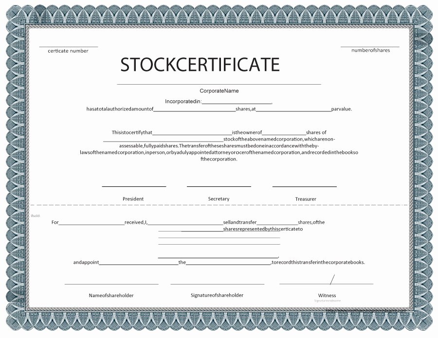 Corporate Stock Certificate Template Fresh 40 Free Stock Certificate Templates Word Pdf