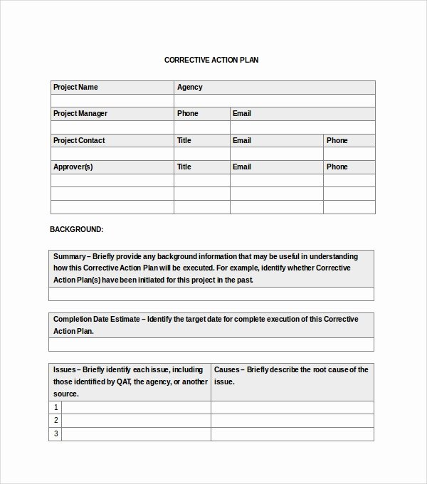 Corrective Action Plan Template Best Of 23 Action Plan Templates Download for Free