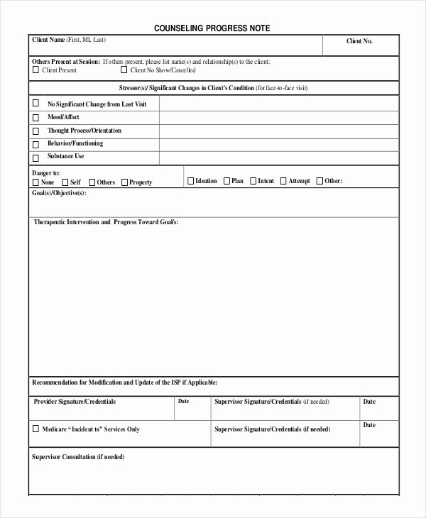 Counseling Case Notes Template Fresh 21 Note Template
