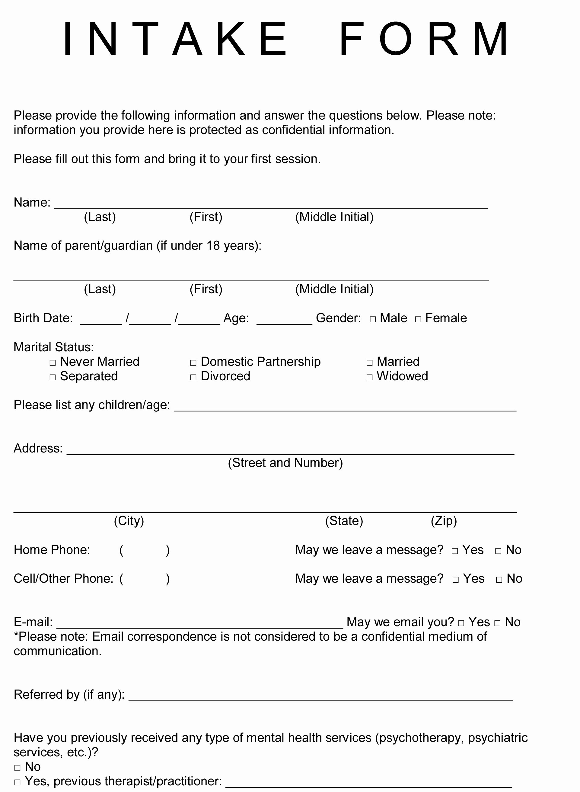 Counseling Intake form Template Best Of Counseling Intake form Template – Versatolelive