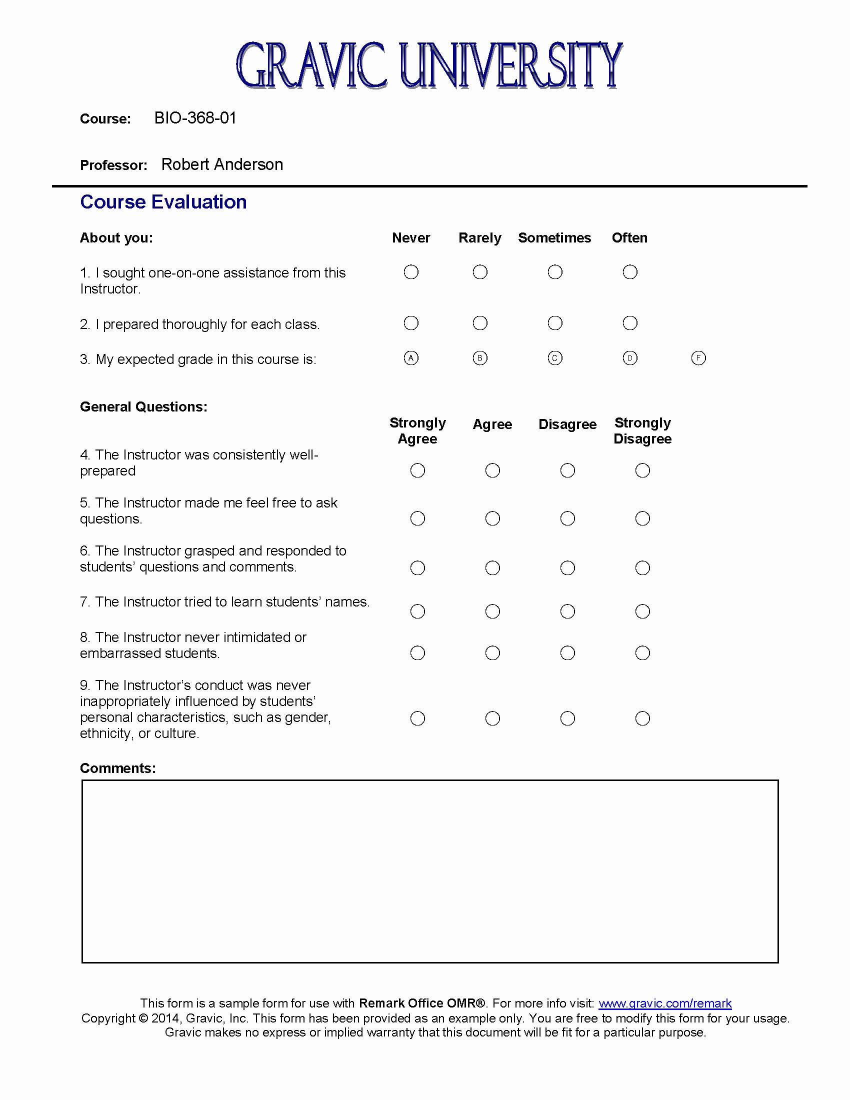 Course Evaluation Template Word New Feedback Course Feedback form