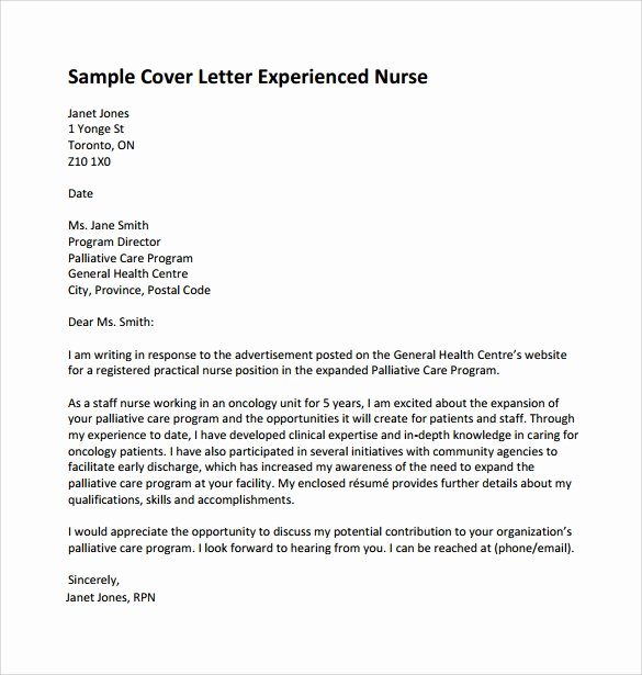 Cover Letter Template Pdf Luxury 10 Nursing Cover Letter Template – Samples Examples