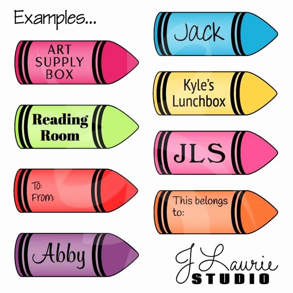 Crayola Crayon Label Template Inspirational Digital Clipart Colorful Crayon Labels Printable Crayola
