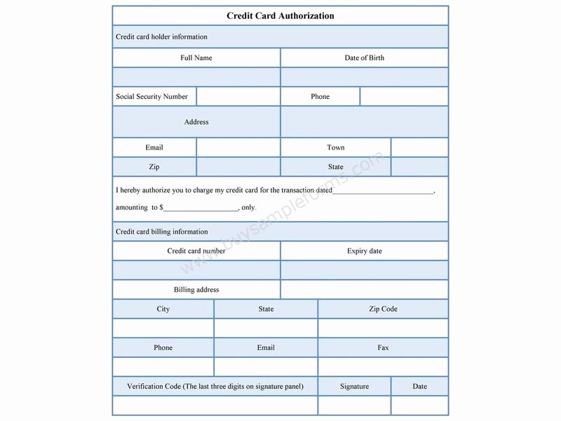 Credit Card form Template Best Of Credit Card Authorization form Pdf format