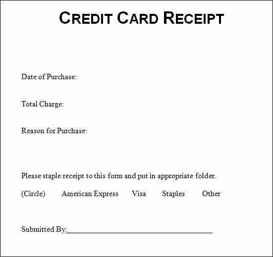 Credit Card Payment Template Awesome Sample Credit Card Receipt Credit Card Receipt