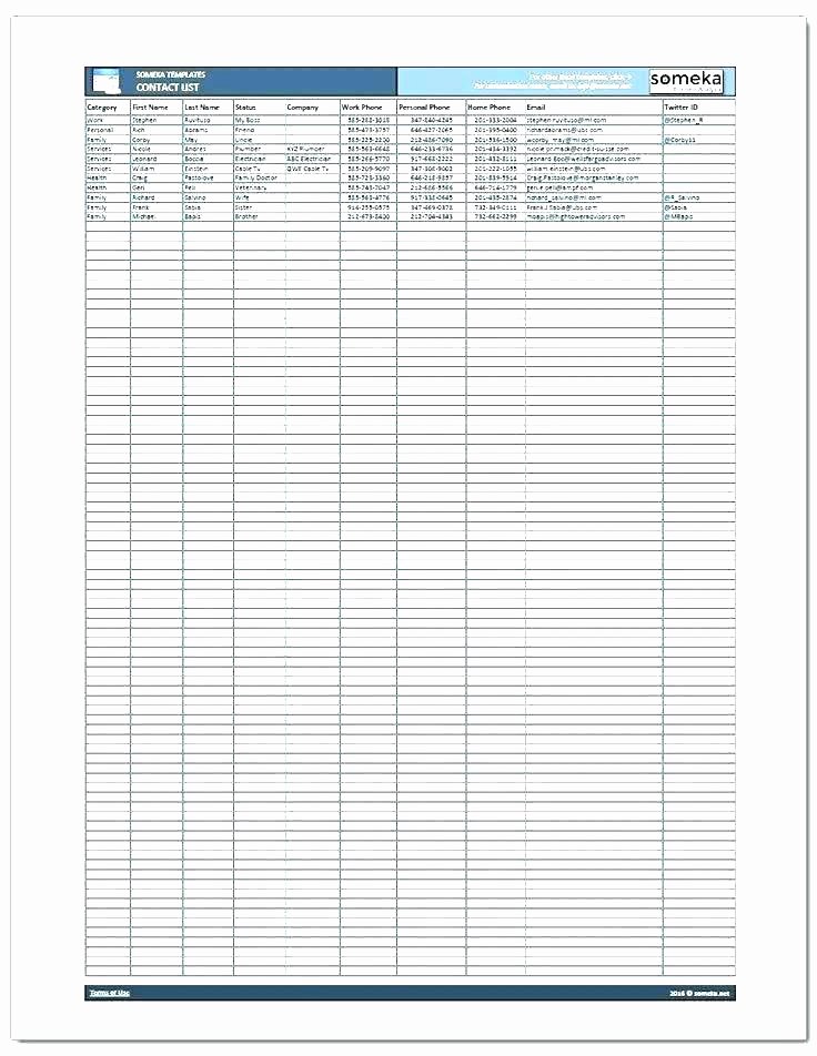 Customer Contact List Template Unique Contact List Template Employee Phone Excel Worksheet Word