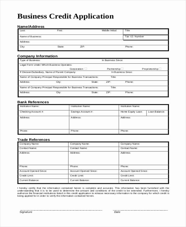 Customer Credit Application Template Best Of Sample Credit Application form 10 Free Documents In Pdf