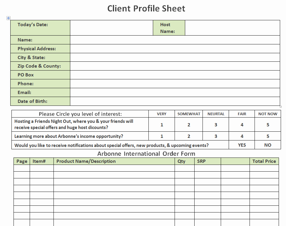 Customer Profile Template Excel Best Of Doc Profile Sheet Template – Best S Of