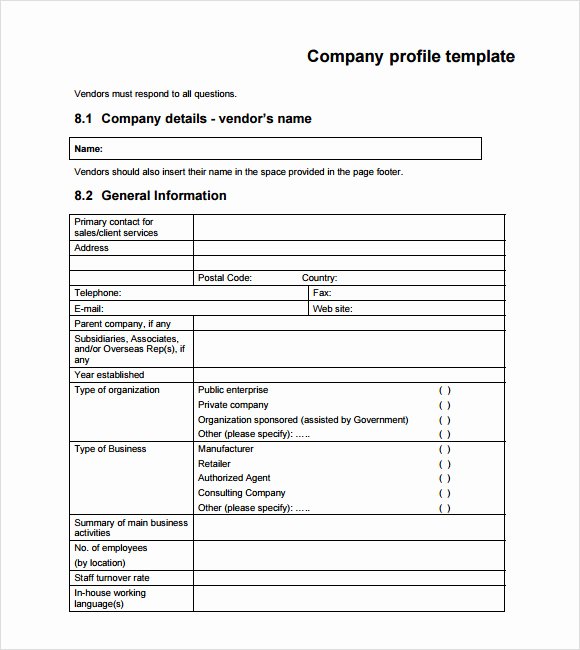 Customer Profile Template Excel Lovely Sample Pany Profile Sample – 7 Free Documents In Pdf Word
