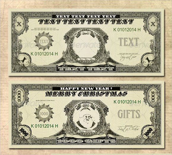 customizable money template